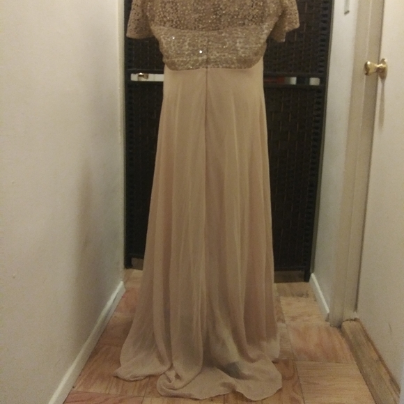 Champagne dress with sparkly lace bodice - Picture 3 of 7